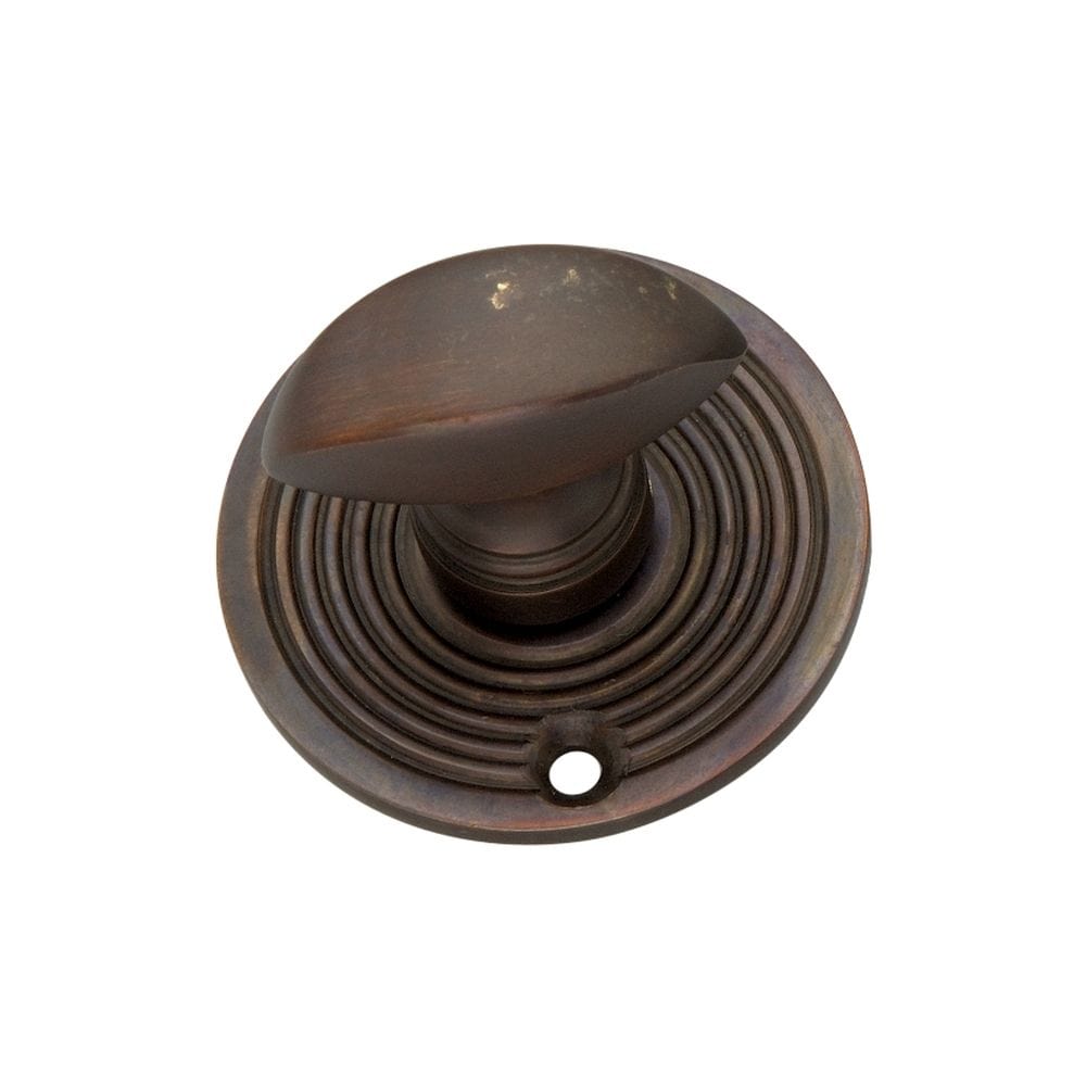 Spira Brass Door Furniture N/A / Aged Bronze / Bathroom Turn & Release Spira Brass - Beehive Turn & Release Aged Bronze