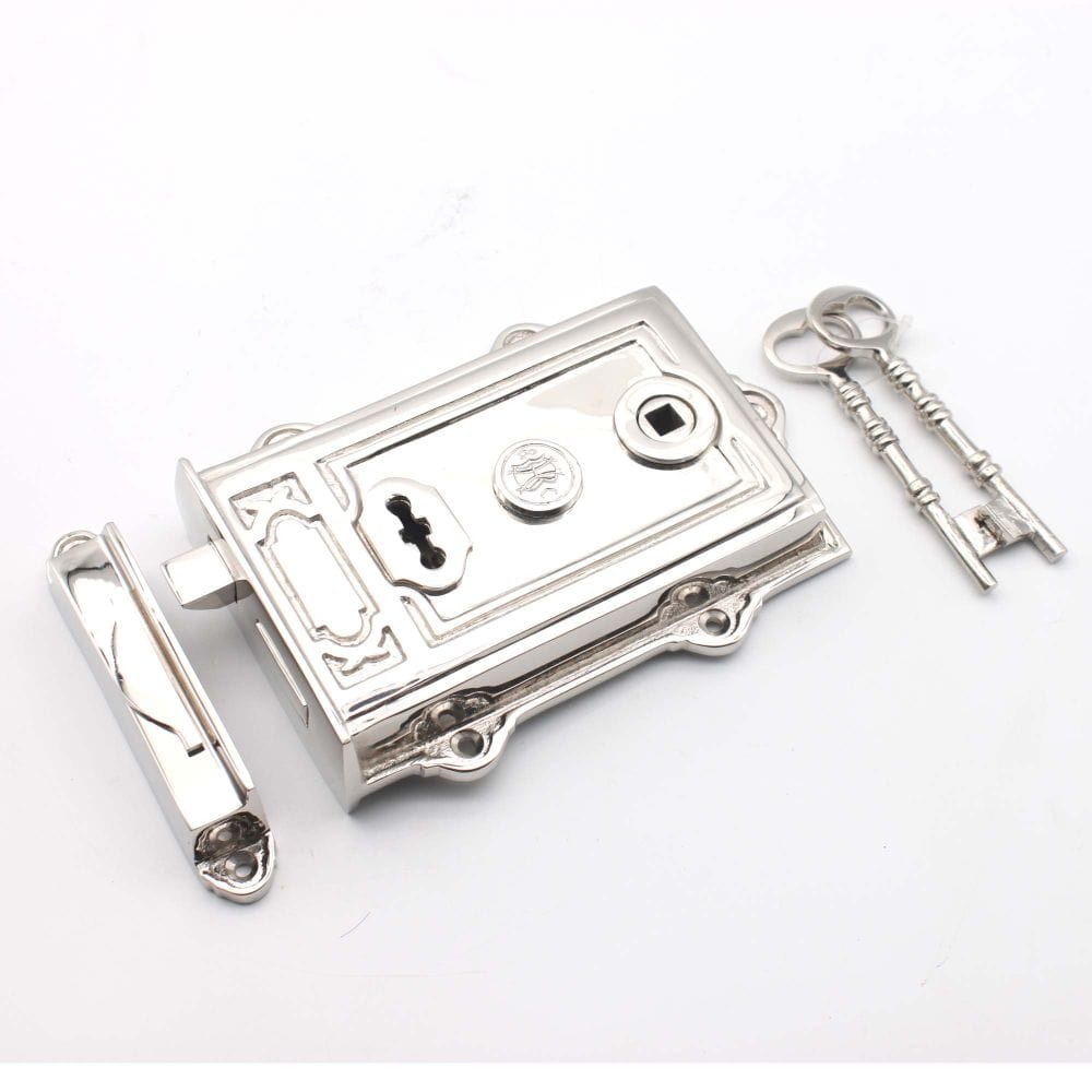 Spira Brass Locks & Latches N/A / Polished Chrome / Rim Locks Spira Brass - Davenport Rim Lock Polished Nickel