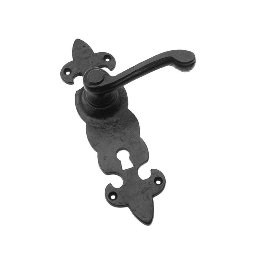 Spira Brass Door Furniture N/A / Matt Black / N/A Spira Brass - Fleur De Lys Lever Handle Matt Black