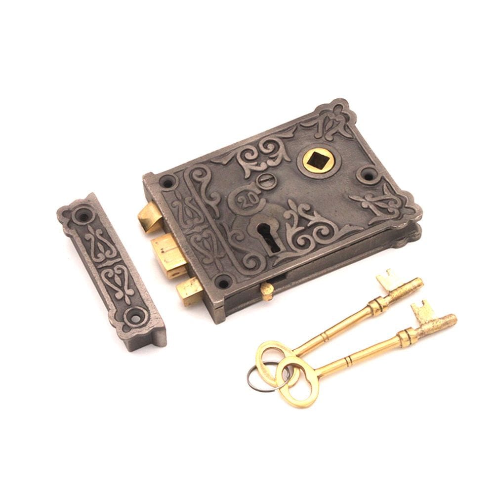 Spira Brass Locks & Latches N/A / Pewter / Rim Locks Spira Brass - Floral Rim Lock Pewter