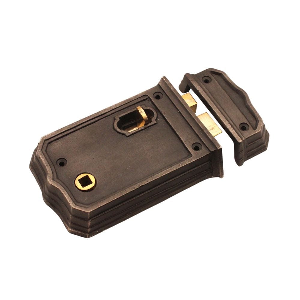 Spira Brass Locks & Latches N/A / Pewter / Rim Locks Spira Brass - Gothic Rim Lock 125mm Pewter