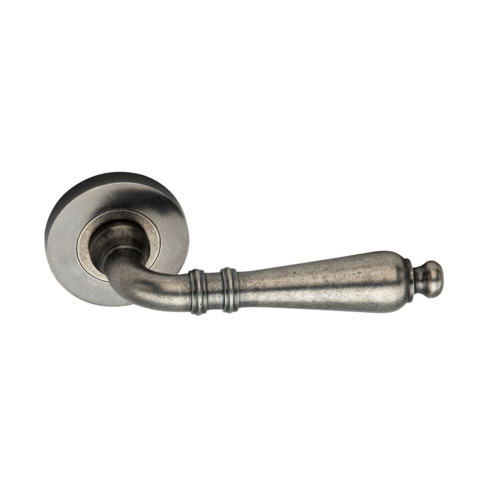 Spira Brass Door Furniture N/A / Pewter / Door Handles on Rose Spira Brass - Hazel Lever Door Handle Pewter