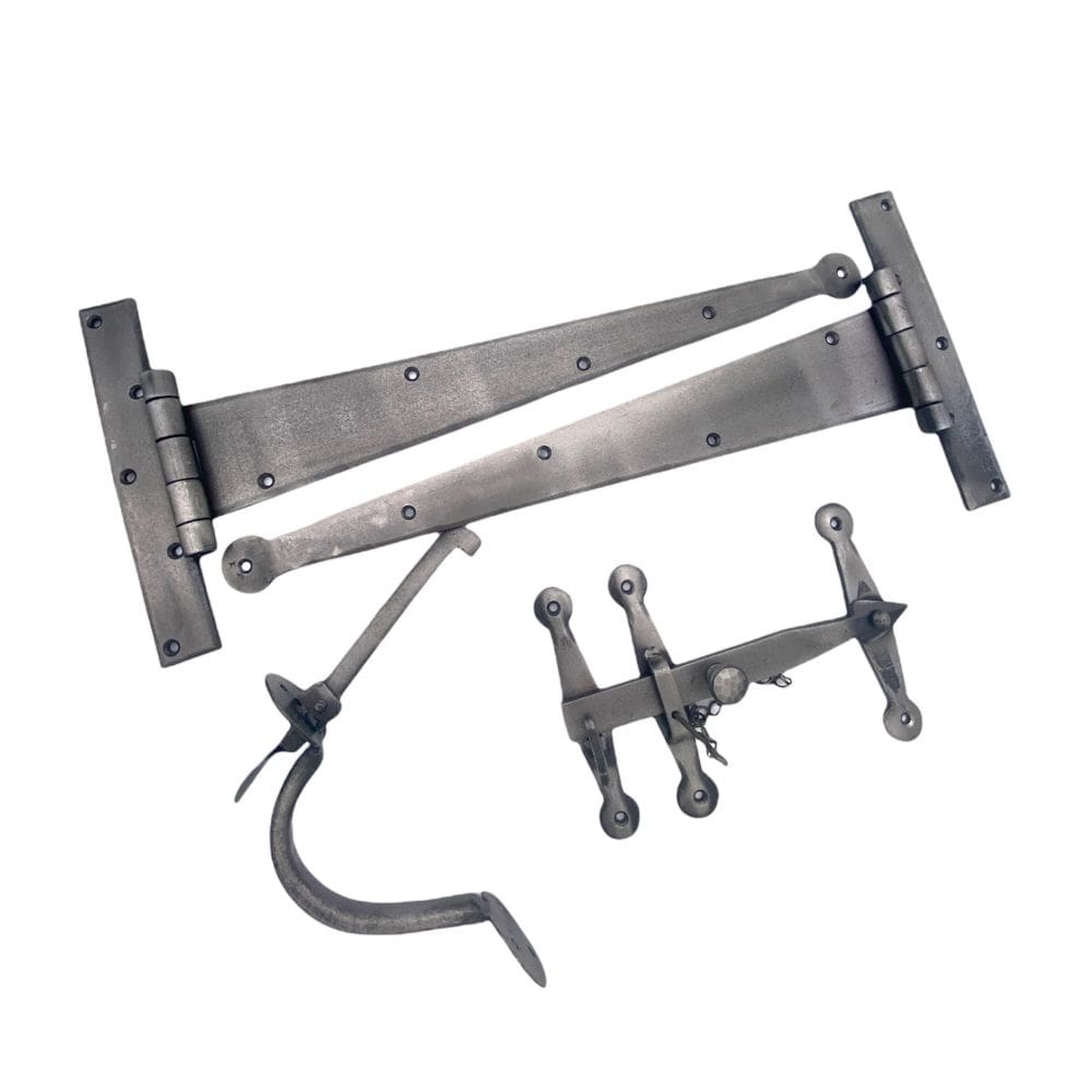 Spira Brass Door Furniture N/A / Pewter / Door Hardware Kit Spira Brass - Heavy Duty Handforged Door Hardware Kit Pewter