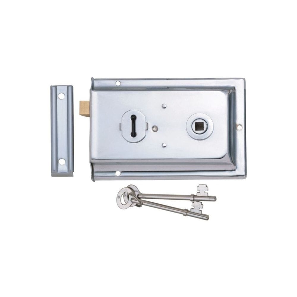 Spira Brass Locks & Latches N/A / Polished Chrome / Rim Locks Spira Brass - Iron Rim Lock - Fluted Polished Chrome