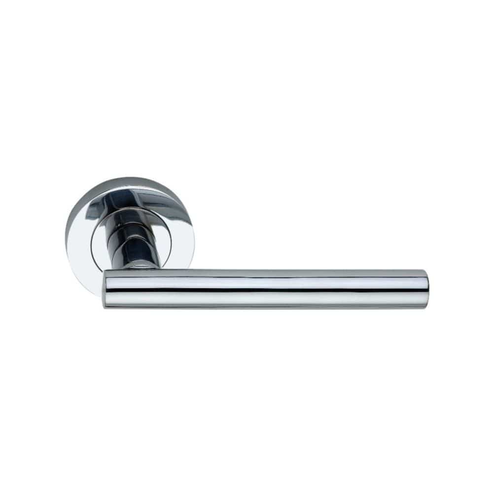 Spira Brass Door Furniture N/A / Polished Chrome / Door Handles on Rose Spira Brass - Jura Lever Door Handle Polished Chrome