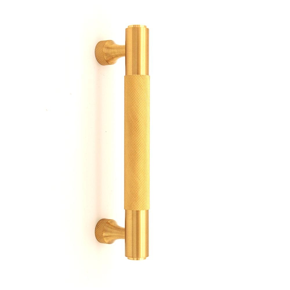 Spira Brass Cabinet Hardware N/A / Satin Brass / Cabinet Pull Handles Spira Brass - Knurled Bar Handles Large Satin Brass