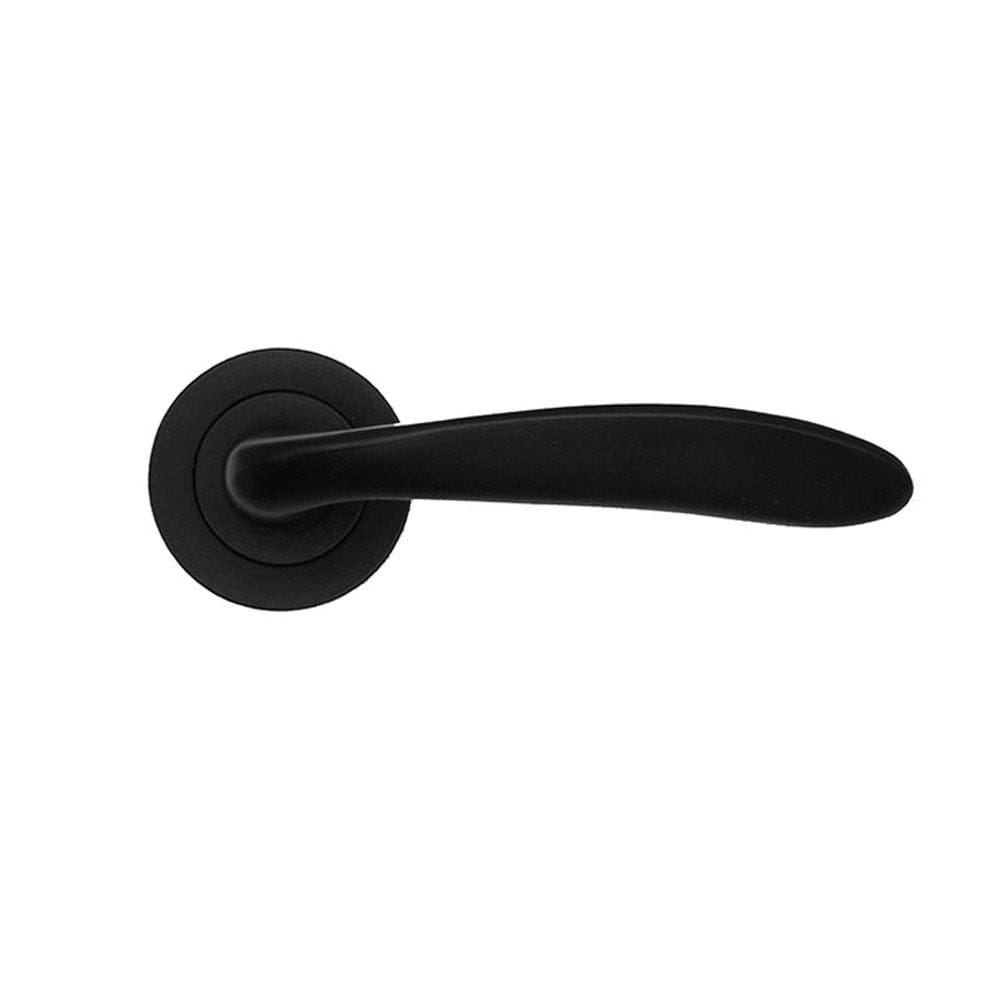 Spira Brass Door Furniture N/A / Matt Black / Door Handles on Rose Spira Brass - Mars Lever Door Handle Matt Black
