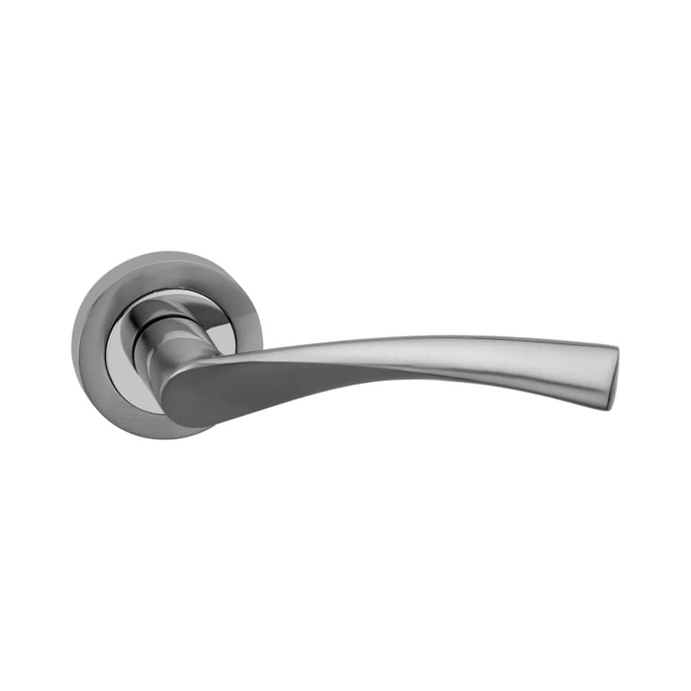 Spira Brass Door Furniture N/A / Dual Tone / Door Handles on Rose Spira Brass - Mercury Lever Door Handle Dual Tone