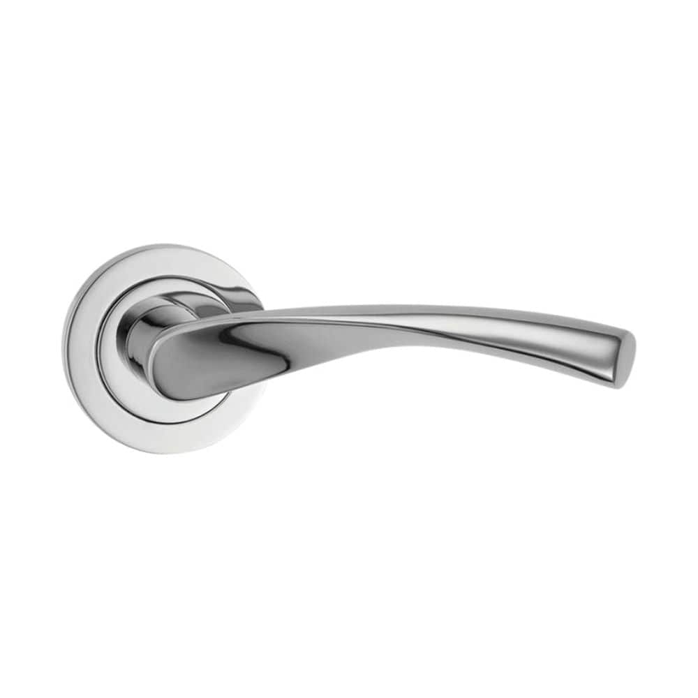 Spira Brass Door Furniture N/A / Polished Chrome / Door Handles on Rose Spira Brass - Mercury Lever Door Handle Polished Chrome