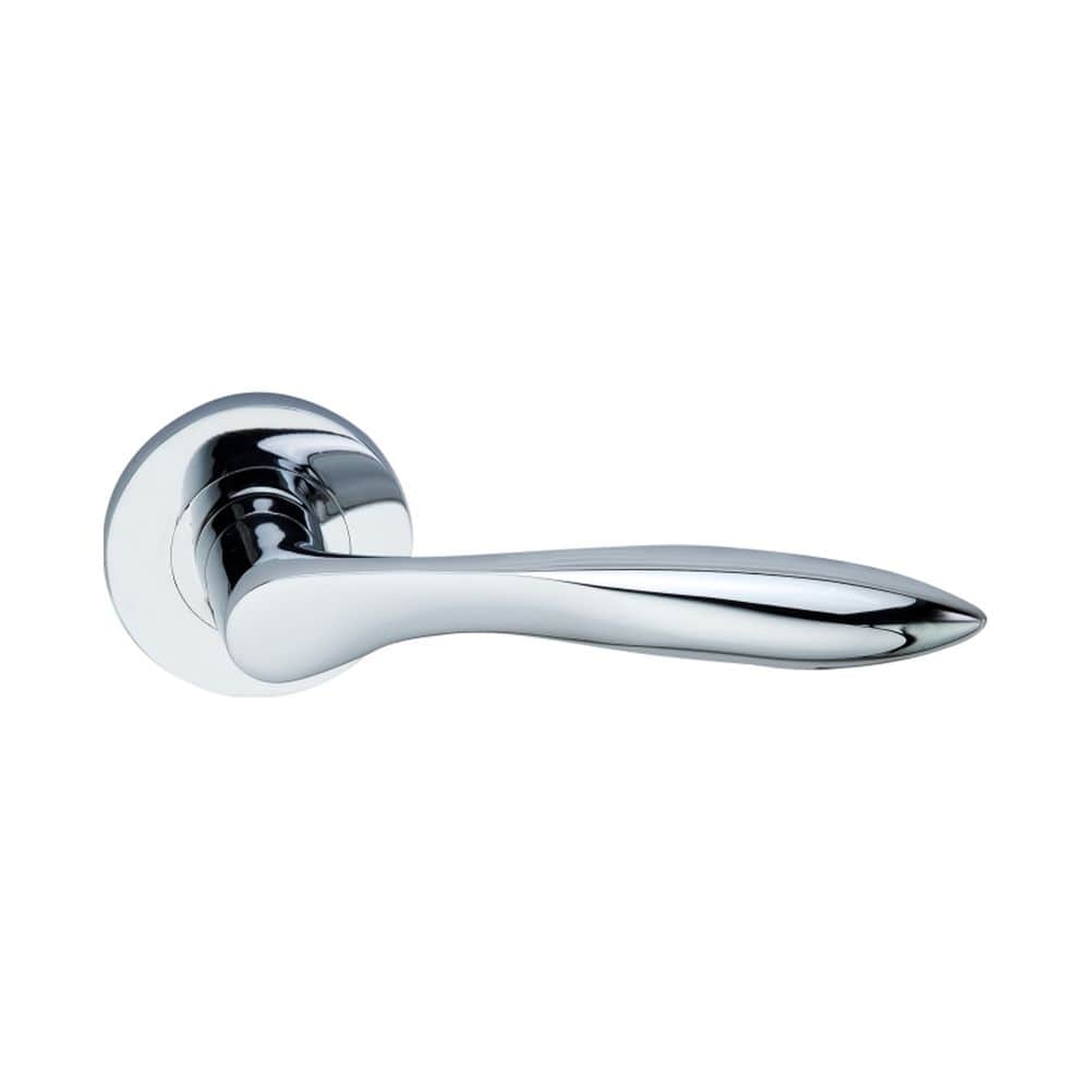 Spira Brass Door Furniture N/A / Polished Chrome / Door Handles on Rose Spira Brass - Pearle Lever Door Handle Polished Chrome