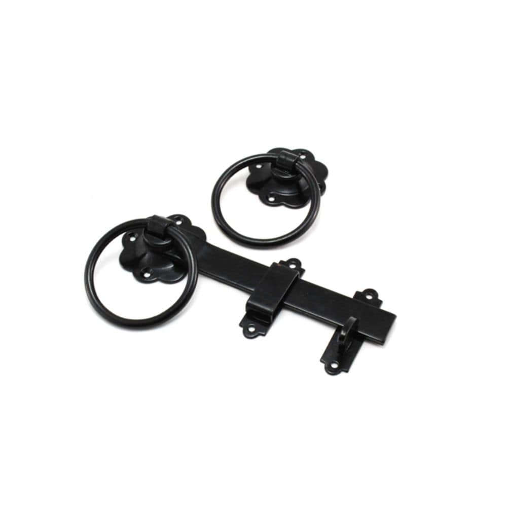Spira Brass Door Furniture N/A / Black / Ring Latch Spira Brass - Ring Gate Latch - Plain Black