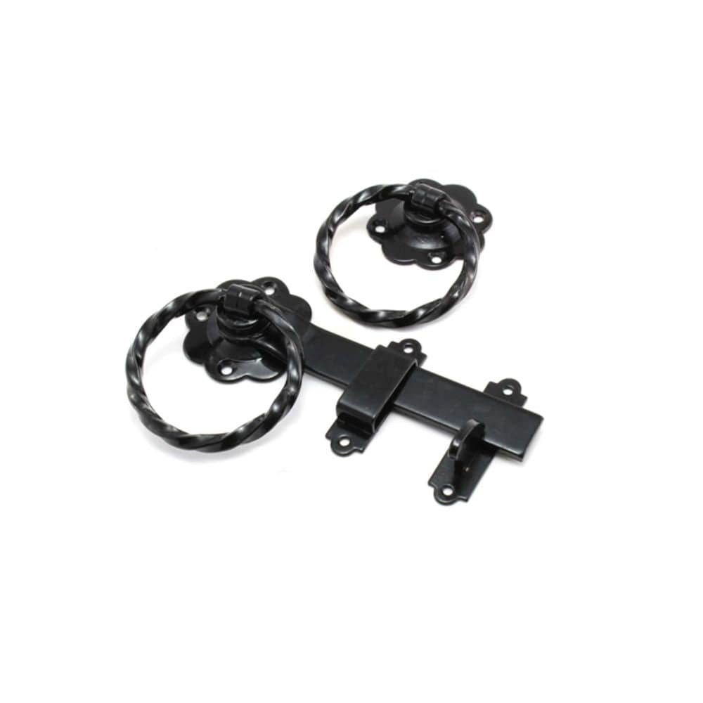 Spira Brass Door Furniture N/A / Black / Ring Latch Spira Brass - Ring Gate Latch - Twisted Black