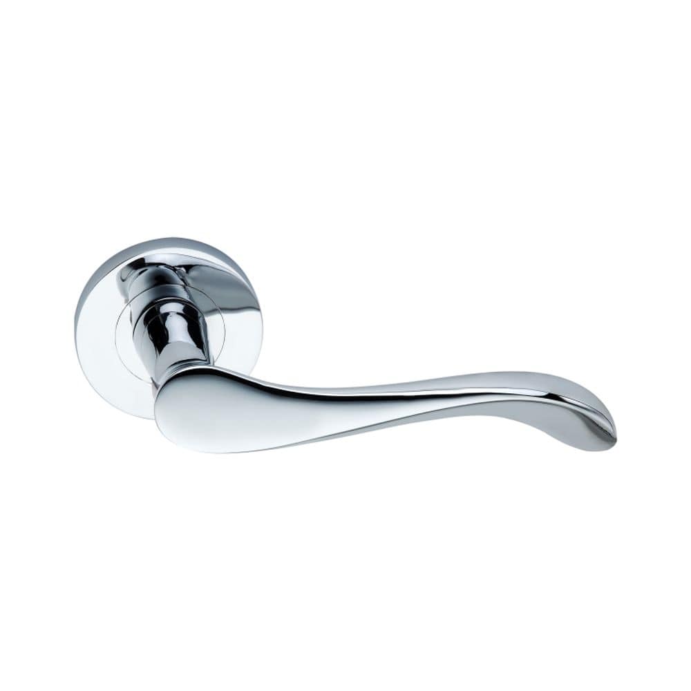 Spira Brass Door Furniture N/A / Polished Chrome / Door Handles on Rose Spira Brass - Rosalie Lever Door Handle Polished Chrome