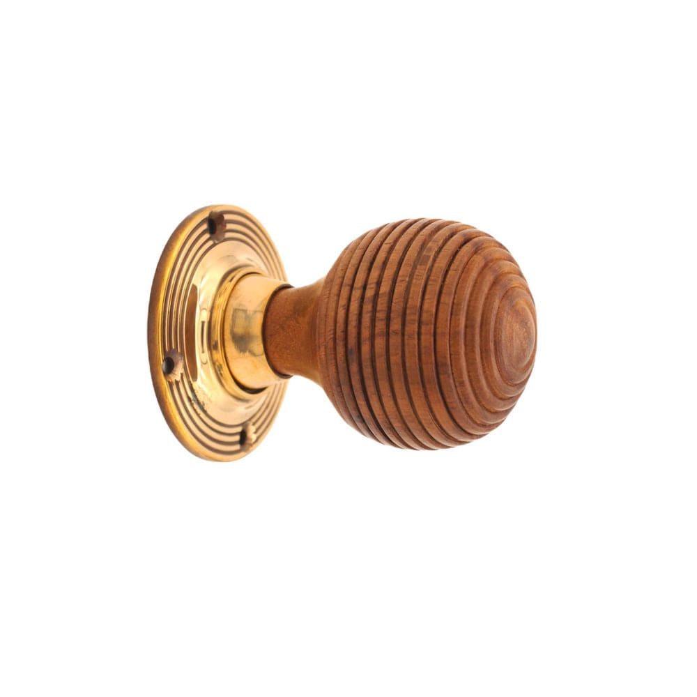 Spira Brass Door Furniture N/A / Aged Brass / Mortice/Rim Knobs Spira Brass - Rosewood Beehive Rim/Mortice Door Knob Aged Brass