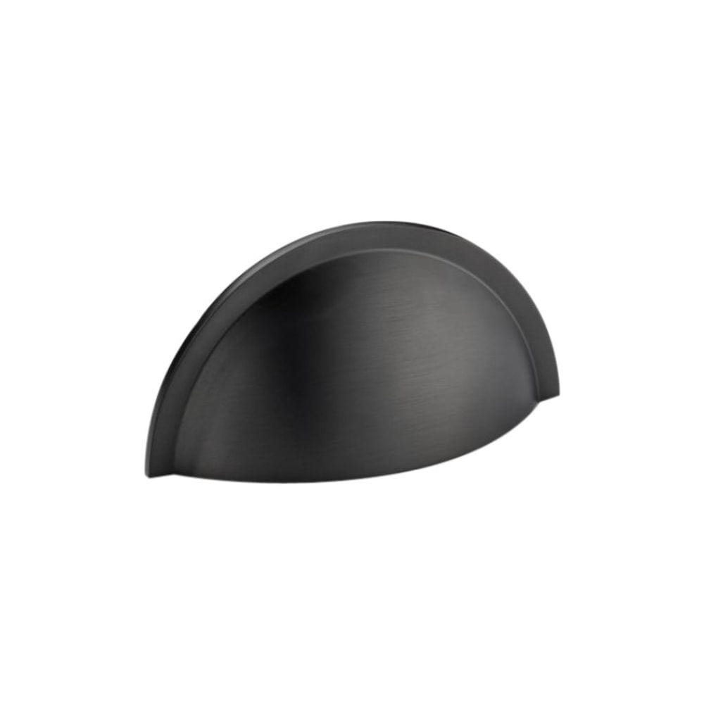 Spira Brass Cabinet Hardware N/A / Gun metal grey / Cabinet Cup Pulls Spira Brass - Slim Cup Handle Small Gunmetal Grey