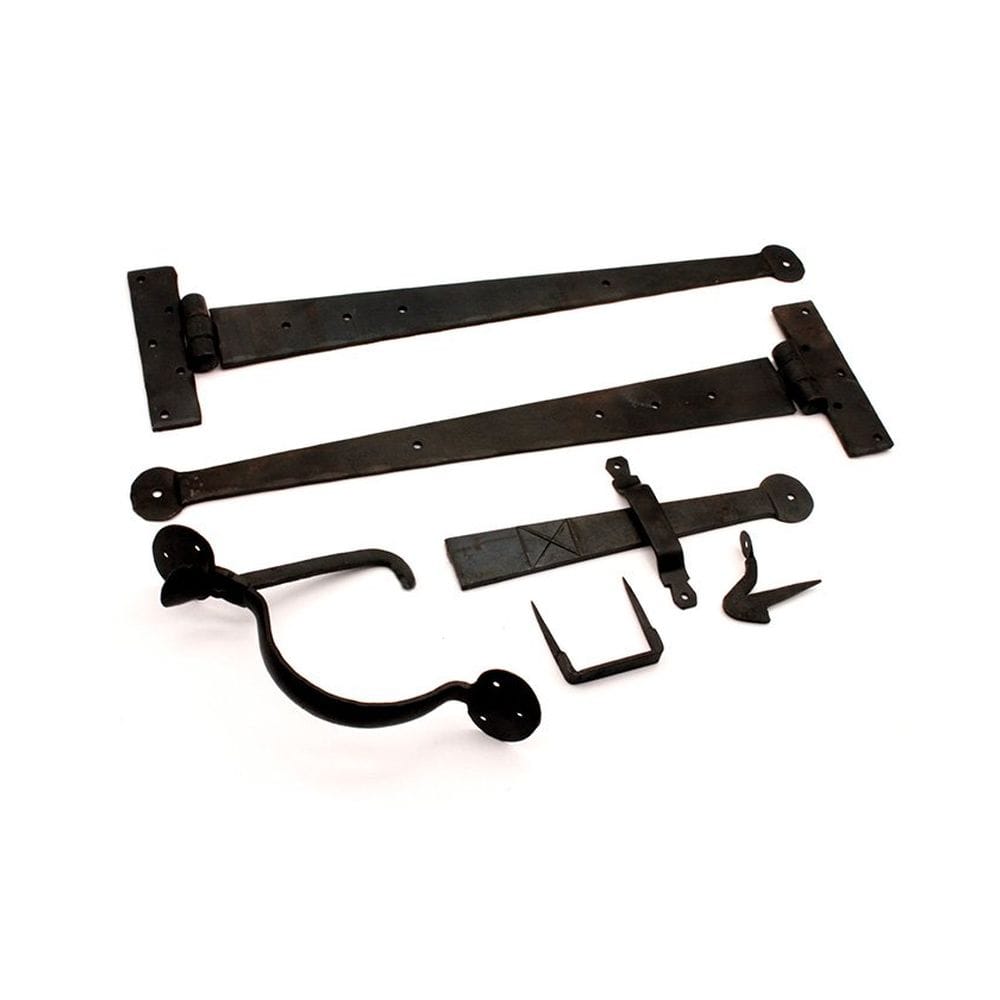 Spira Brass Door Furniture N/A / Beeswax / Door Hardware Kit Spira Brass - Standard Handforged Kit (18") - Penny End Beeswax