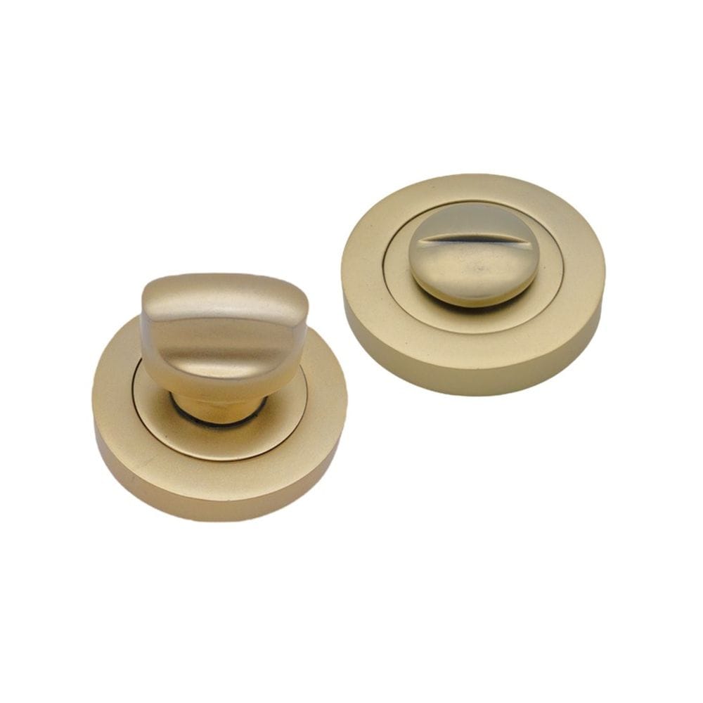Spira Brass Door Furniture N/A / Satin Brass / Bathroom Turn & Release Spira Brass - Standard Turn & Release Satin Brass