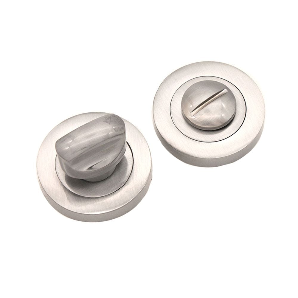 Spira Brass Door Furniture N/A / Satin Chrome / Bathroom Turn & Release Spira Brass - Standard Turn & Release Satin Chrome