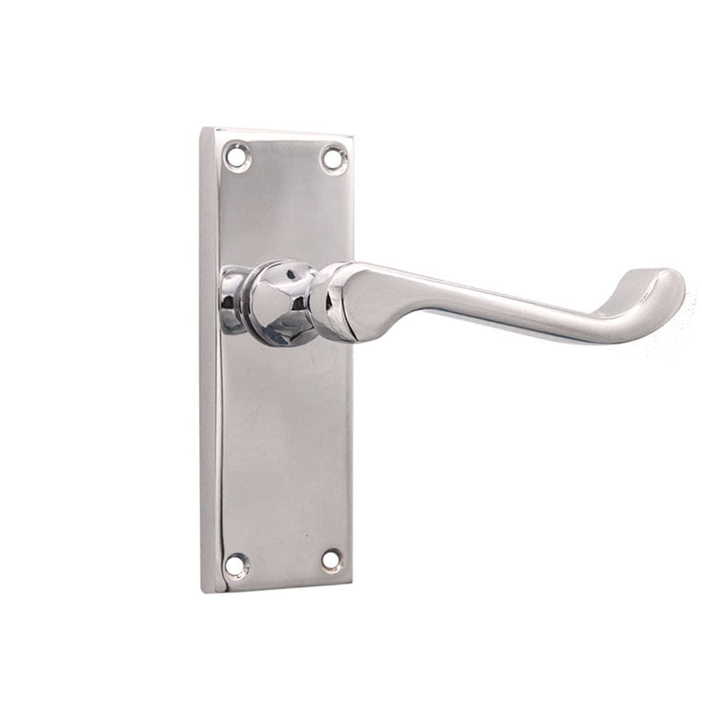 Spira Brass Door Furniture N/A / Polished Chrome / Latch Handles Spira Brass - Victorian Scroll Latch Lever Handle 115mm Polished Chrome