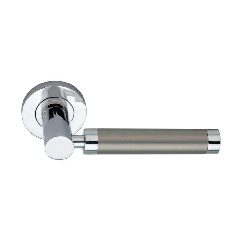 Spira Brass Door Furniture N/A / Dual Tone / Door Handles on Rose Spira Brass - Zest Lever Door Handle Dual Tone