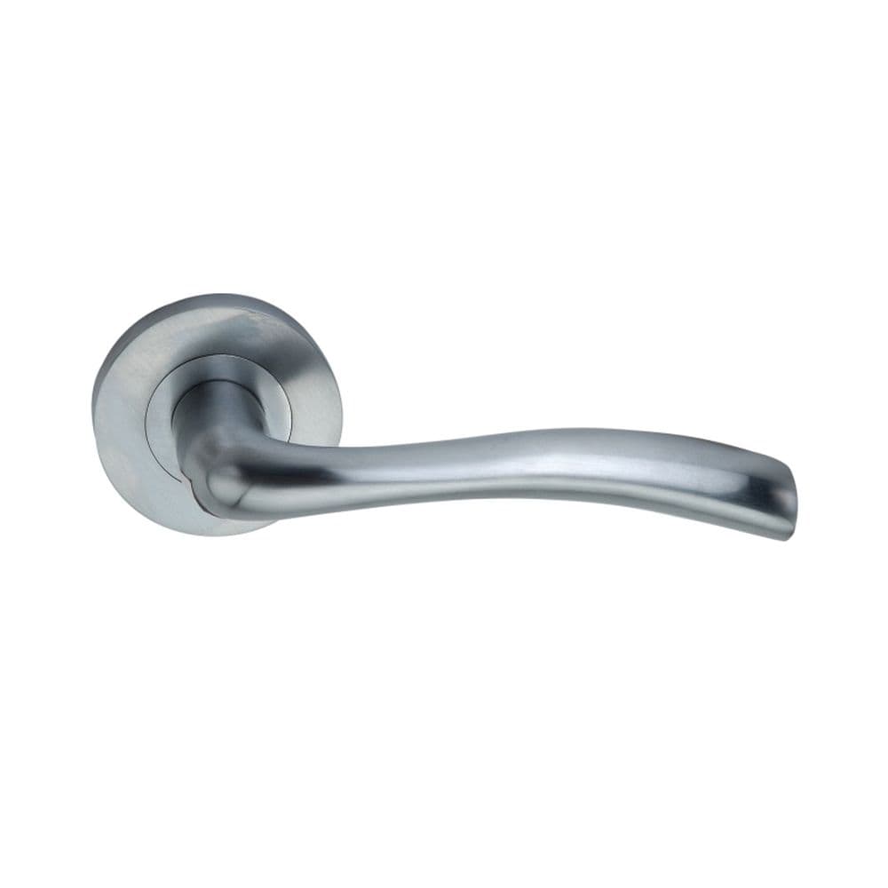 Spira Brass Door Furniture N/A / Satin Chrome / Door Handles on Rose Spira Brass - Zofie Lever Door Handle Satin Chrome