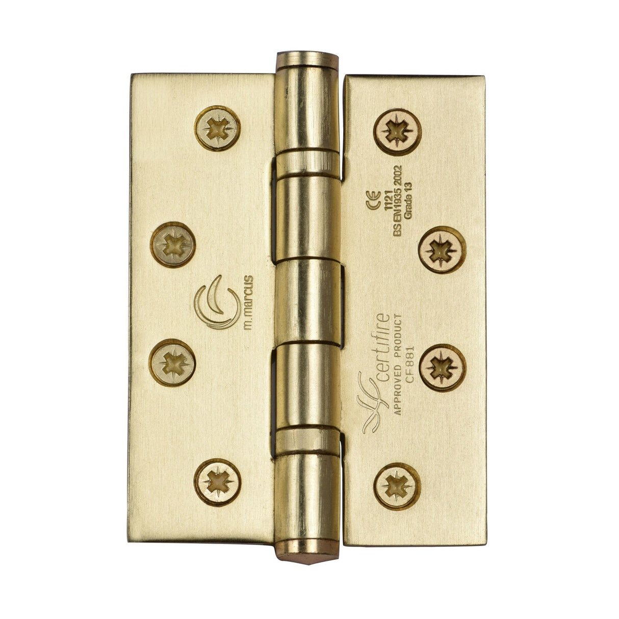 Steel Line Hinges Satin Brass / Ball Bearing Hinges / 4" x (102mm) Stainless Steel Line Hinge SS 4 x 3 x 3 Satin Brass finish