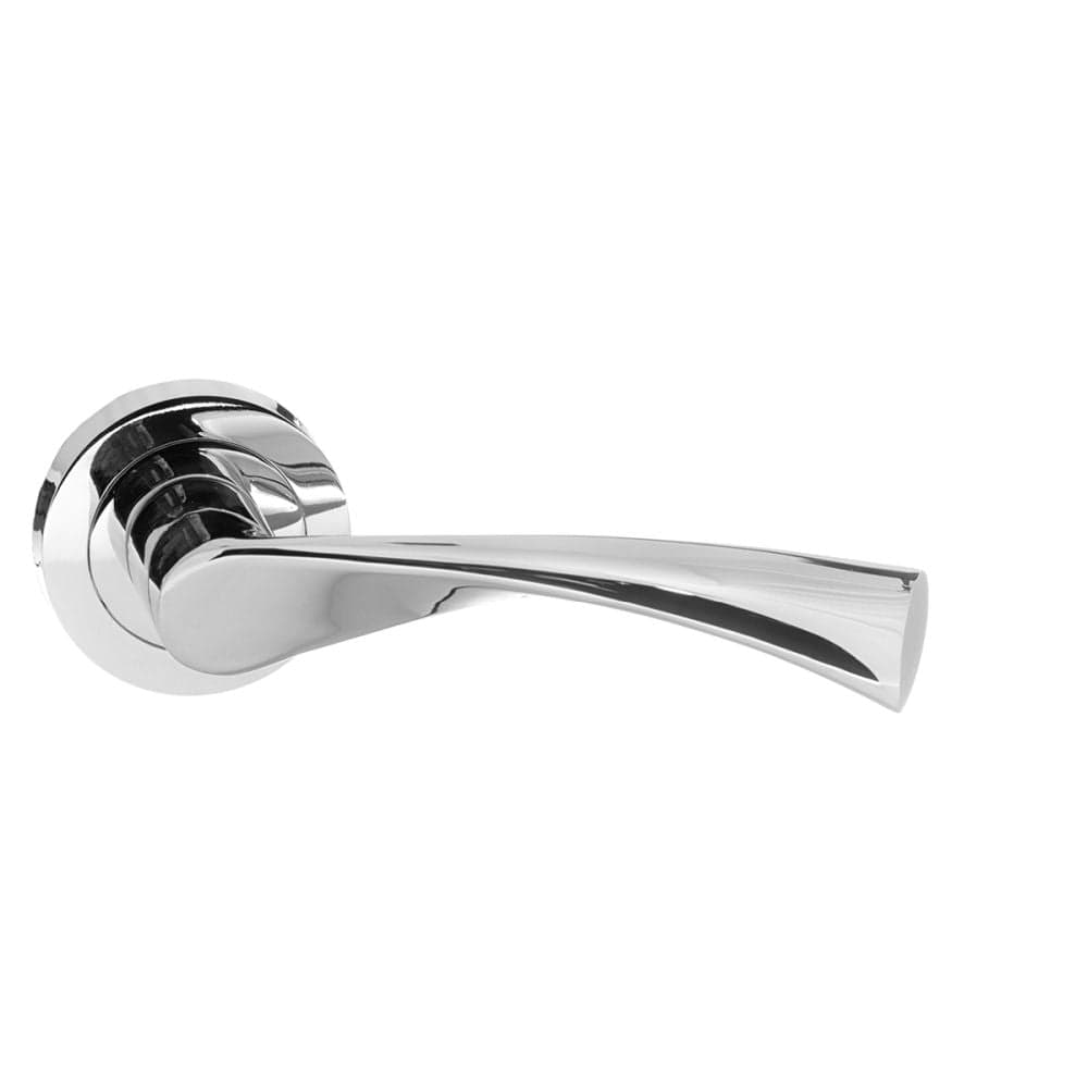 STATUS Door Furniture Polished Chrome / Round Rose STATUS Colorado Lever on Round Rose - Polished Chrome