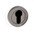 STATUS Door Furniture Black Nickel / Euro Profile Escutcheons STATUS Euro Escutcheon on Round Rose - Black Nickel