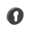STATUS Door Furniture Matt Black / Euro Profile Escutcheons STATUS Euro Escutcheon on Round Rose - Matt Black