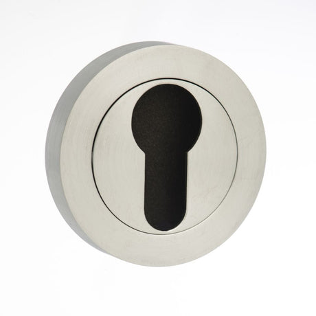 STATUS Door Furniture Satin Chrome / Euro Profile Escutcheons STATUS Euro Escutcheon on Round Rose - Satin Chrome