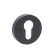 STATUS Door Furniture Matt Black / Euro Profile Escutcheons STATUS Euro Escutcheon on S4 Round Rose - Matt Black