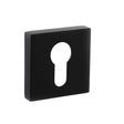 STATUS Door Furniture Matt Black / Euro Profile Escutcheons STATUS Euro Escutcheon on S4 Square Rose - Matt Black