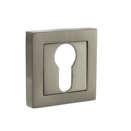 STATUS Door Furniture Satin Nickel / Euro Profile Escutcheons STATUS Euro Escutcheon on S4 Square Rose - Satin Nickel