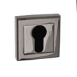STATUS Door Furniture Black Nickel / Euro Profile Escutcheons STATUS Euro Escutcheon on Square Rose - Black Nickel