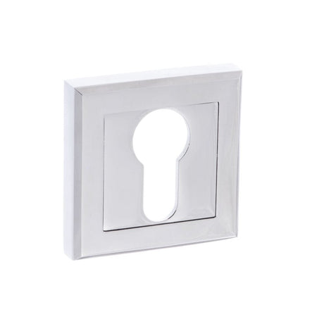 STATUS Door Furniture Polished Chrome / Euro Profile Escutcheons STATUS Euro Escutcheon on Square Rose - Polished Chrome