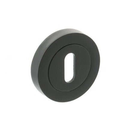STATUS Door Furniture Matt Black / Mortice Key Profile Escutcheons STATUS Key Escutcheon on Round Rose - Matt Black