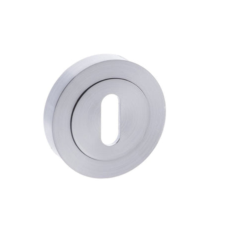 STATUS Door Furniture Satin Chrome / Mortice Key Profile Escutcheons STATUS Key Escutcheon on Round Rose - Satin Chrome