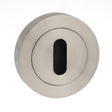 STATUS Door Furniture Satin Nickel / Mortice Key Profile Escutcheons STATUS Key Escutcheon on Round Rose - Satin Nickel
