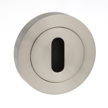 STATUS Door Furniture Satin Nickel / Mortice Key Profile Escutcheons STATUS Key Escutcheon on Round Rose - Satin Nickel