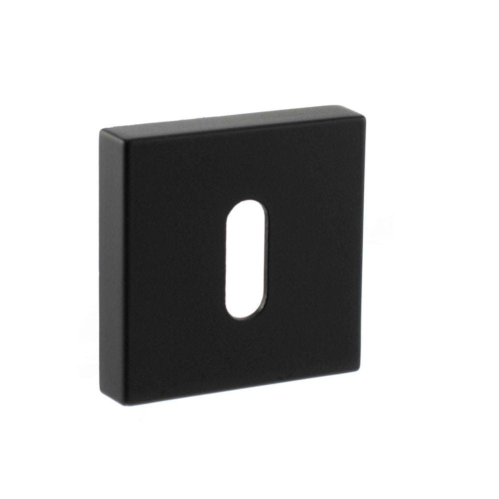 STATUS Door Furniture Matt Black / Mortice Key Profile Escutcheons STATUS Key Escutcheon on S4 Square Rose - Matt Black