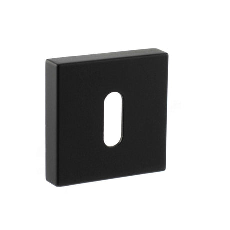 STATUS Door Furniture Matt Black / Mortice Key Profile Escutcheons STATUS Key Escutcheon on S4 Square Rose - Matt Black