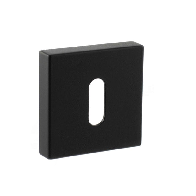 STATUS Door Furniture Matt Black / Mortice Key Profile Escutcheons STATUS Key Escutcheon on S4 Square Rose - Matt Black