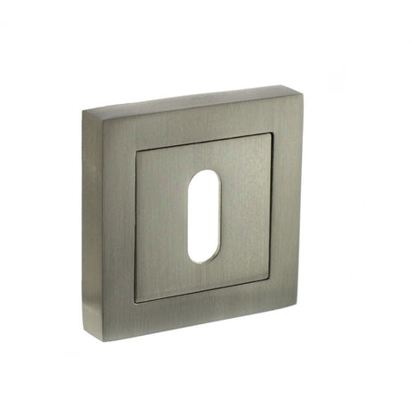 STATUS Door Furniture Satin Nickel / Mortice Key Profile Escutcheons STATUS Key Escutcheon on S4 Square Rose - Satin Nickel