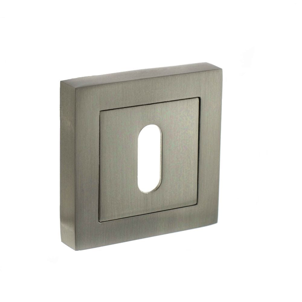 STATUS Door Furniture Satin Nickel / Mortice Key Profile Escutcheons STATUS Key Escutcheon on S4 Square Rose - Satin Nickel