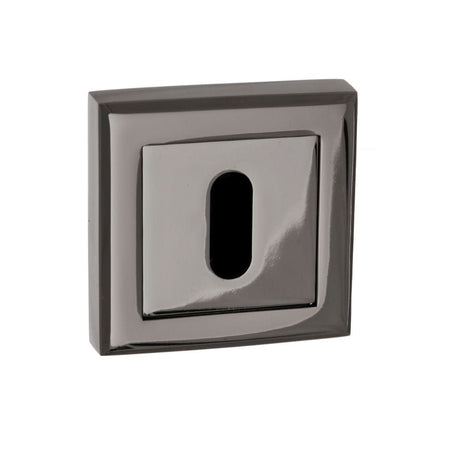 STATUS Door Furniture Black Nickel / Mortice Key Profile Escutcheons STATUS Key Escutcheon on Square Rose - Black Nickel