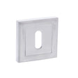 STATUS Door Furniture Satin Chrome / Mortice Key Profile Escutcheons STATUS Key Escutcheon on Square Rose - Satin Chrome