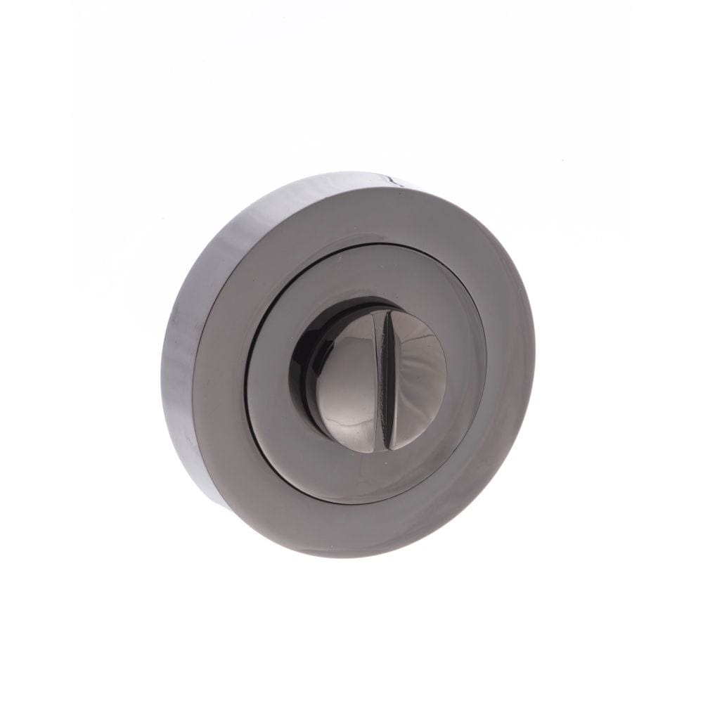 STATUS Door Furniture Black Nickel / No STATUS WC Turn and Release on Round Rose - Black Nickel