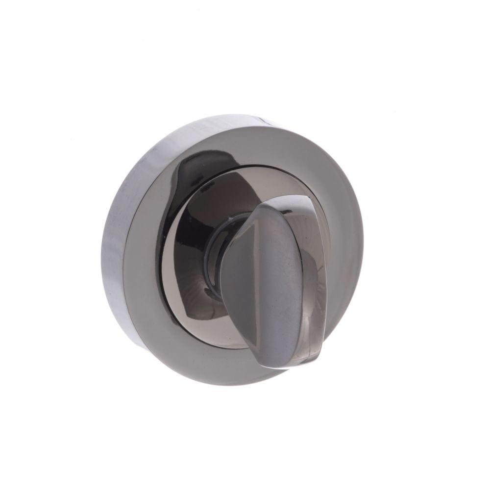STATUS Door Furniture Black Nickel / No STATUS WC Turn and Release on Round Rose - Black Nickel