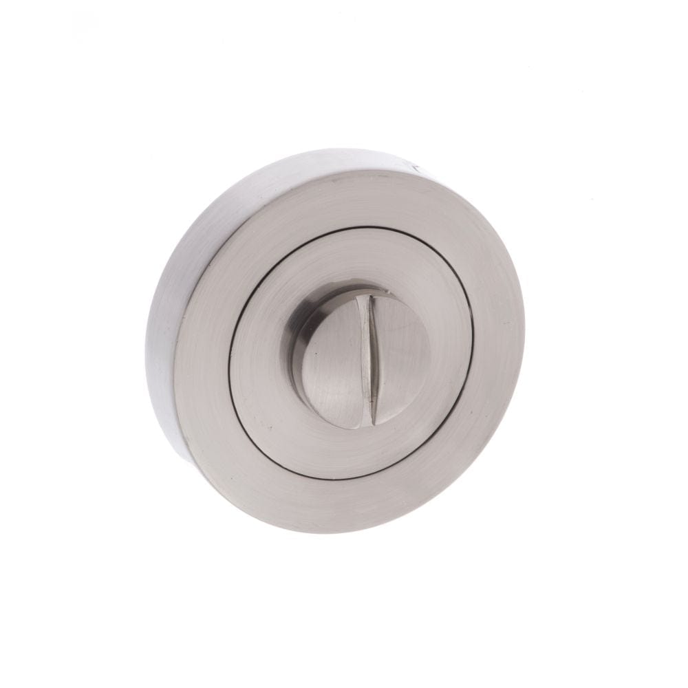 STATUS Door Furniture Satin Nickel / No STATUS WC Turn and Release on Round Rose - Satin Nickel
