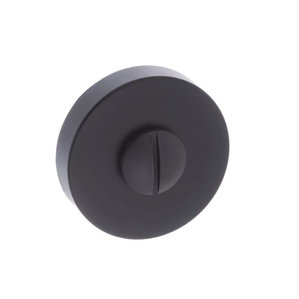 STATUS Door Furniture Matt Black / No STATUS WC Turn and Release on S4 Round Rose - Matt Black